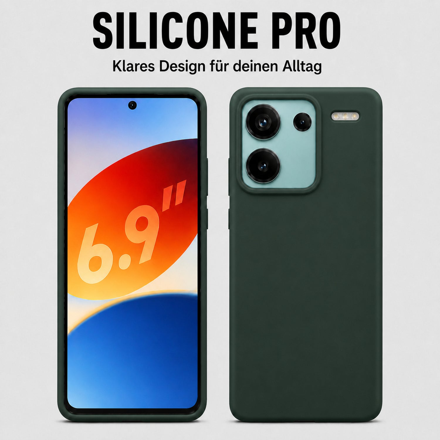 Xiaomi Redmi Note 13 Pro+ 5G Silicone Pro Silikon Hülle Tannengrün – Detailansicht 5