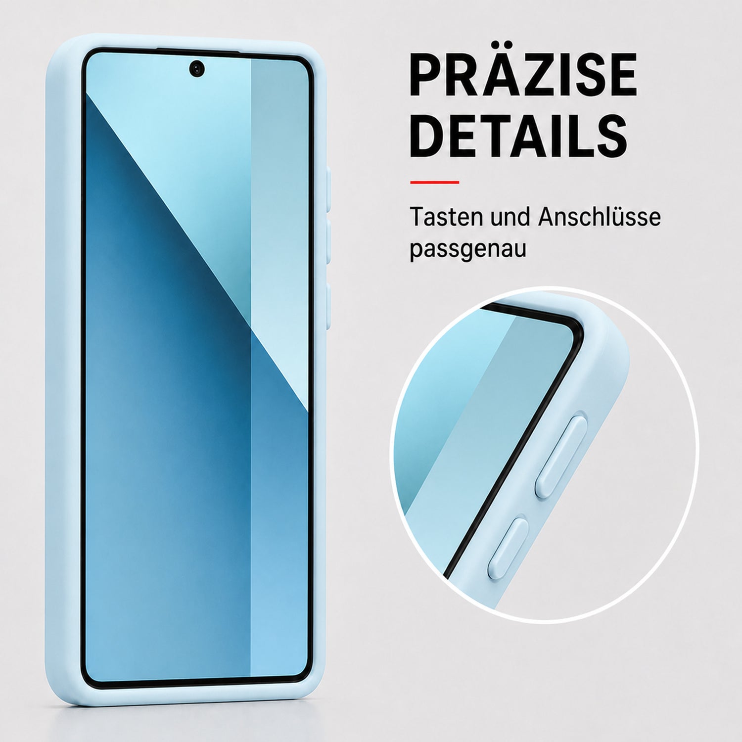 Xiaomi Redmi Note 13 Pro+ 5G Silicone Pro Silikon Hülle Wolkenblau – Detailansicht 3