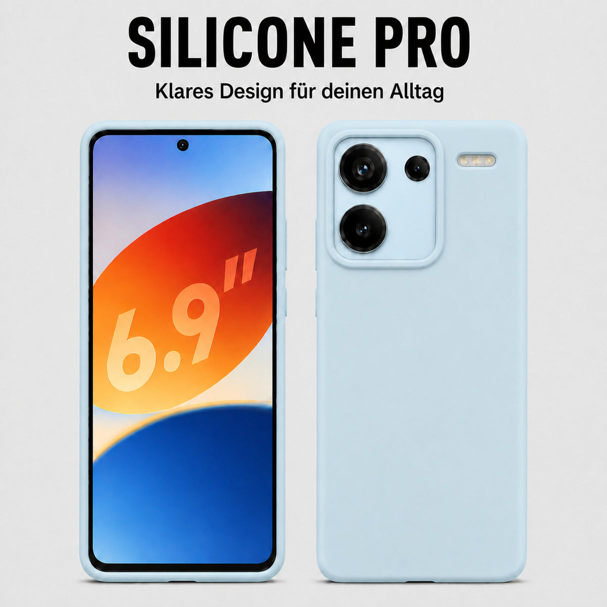 Xiaomi Redmi Note 13 Pro+ 5G Silicone Pro Silikon Hülle Wolkenblau – Detailansicht 5