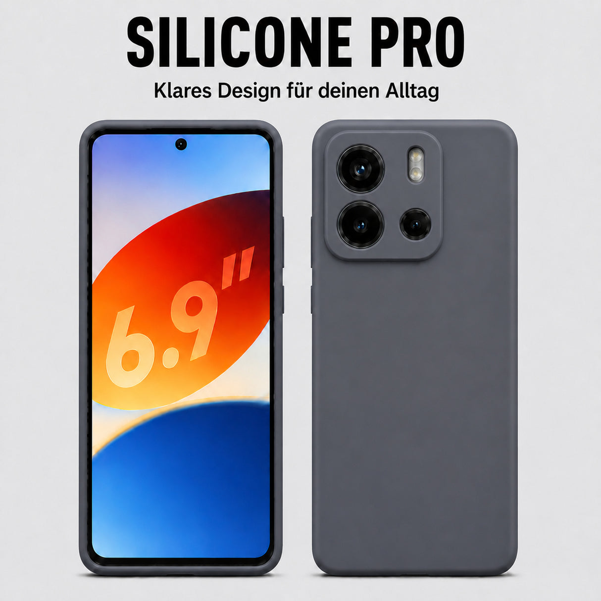 Xiaomi Redmi Note 14 4G Silicone Pro Silikon Hülle Anthrazit – Detailansicht 5