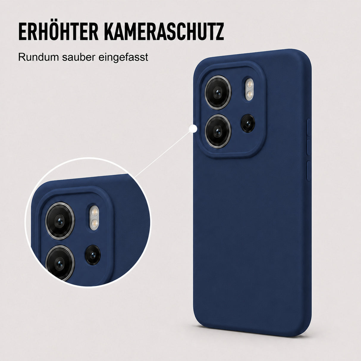 Xiaomi Redmi Note 14 4G Silicone Pro Silikon Hülle Marineblau – Detailansicht 2