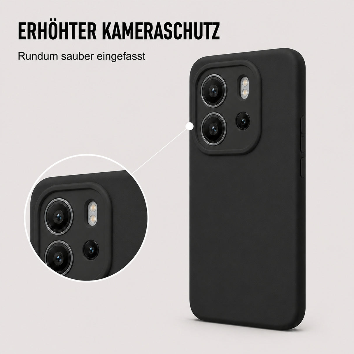 Xiaomi Redmi Note 14 4G Silicone Pro Silikon Hülle Schwarz – Detailansicht 2