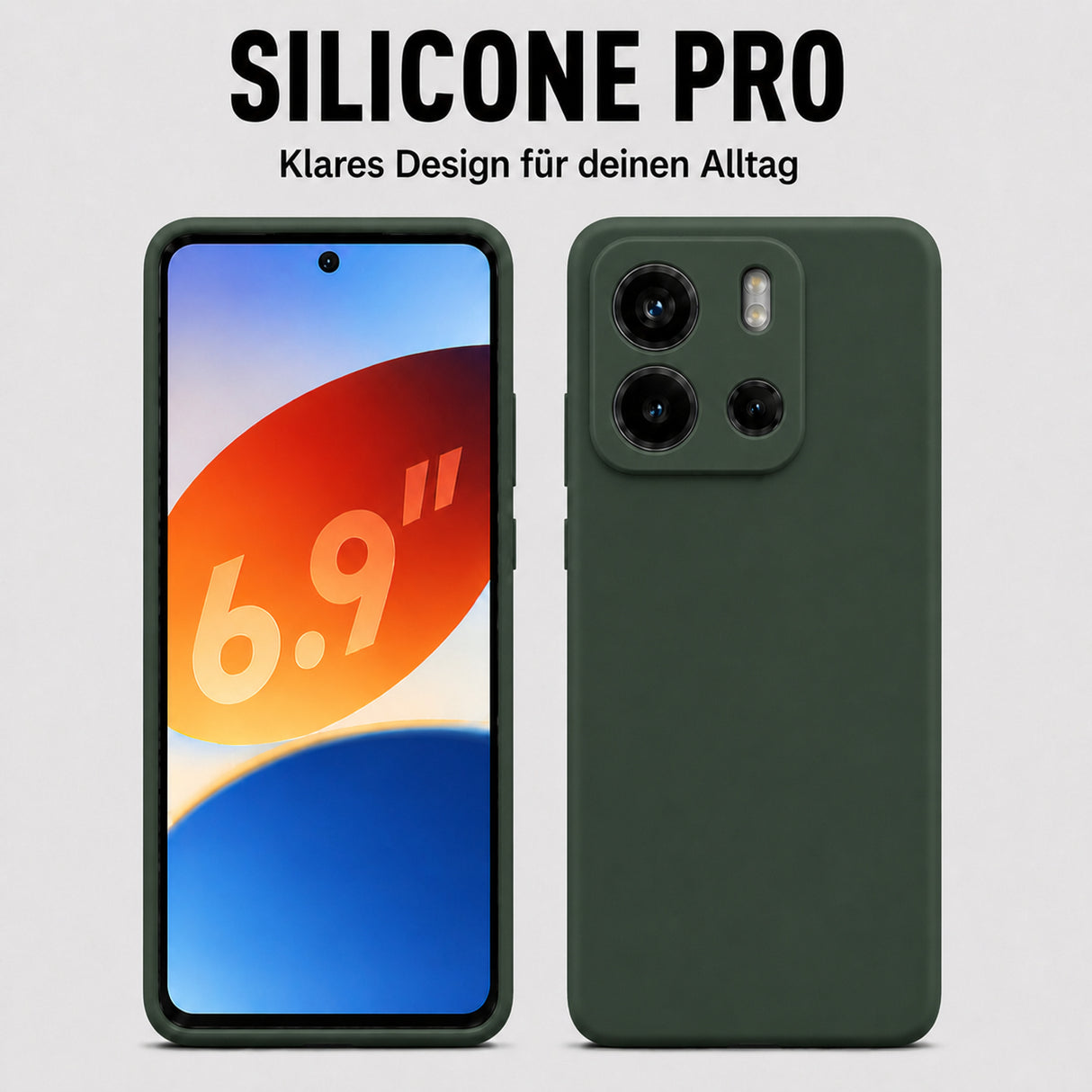 Xiaomi Redmi Note 14 4G Silicone Pro Silikon Hülle Tannengrün – Detailansicht 5