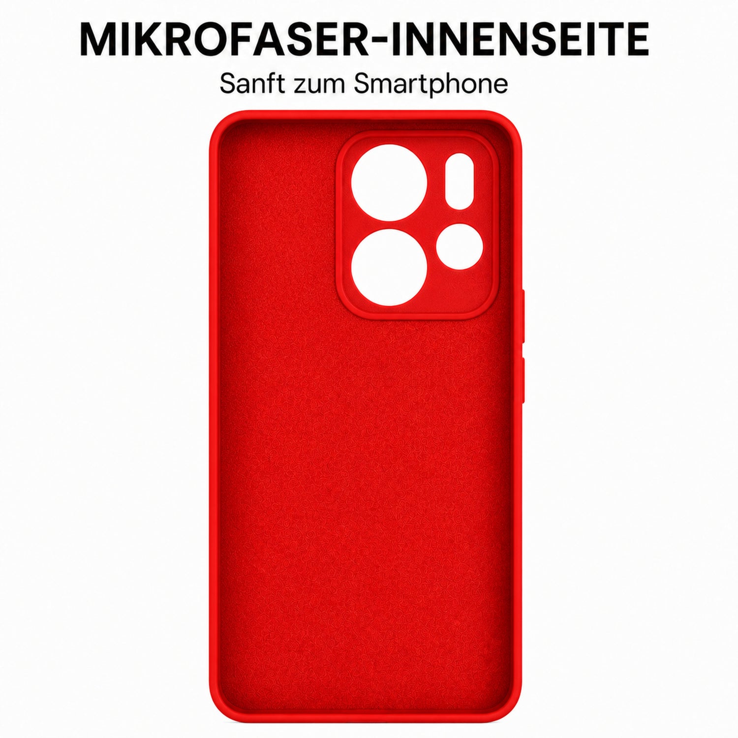 Xiaomi Redmi Note 14 5G Silicone Pro Silikon Hülle Rot – Detailansicht 4