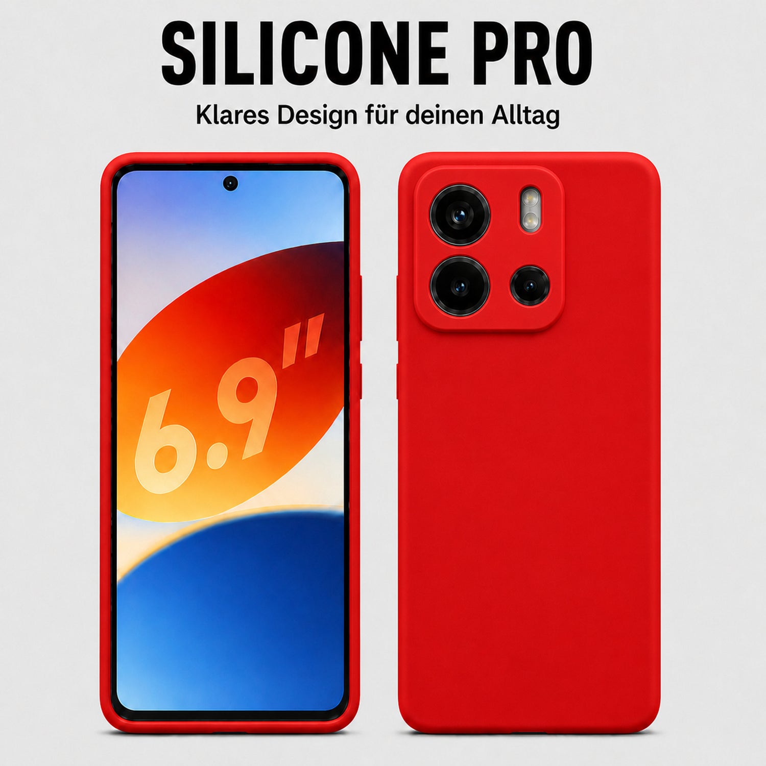 Xiaomi Redmi Note 14 5G Silicone Pro Silikon Hülle Rot – Detailansicht 5