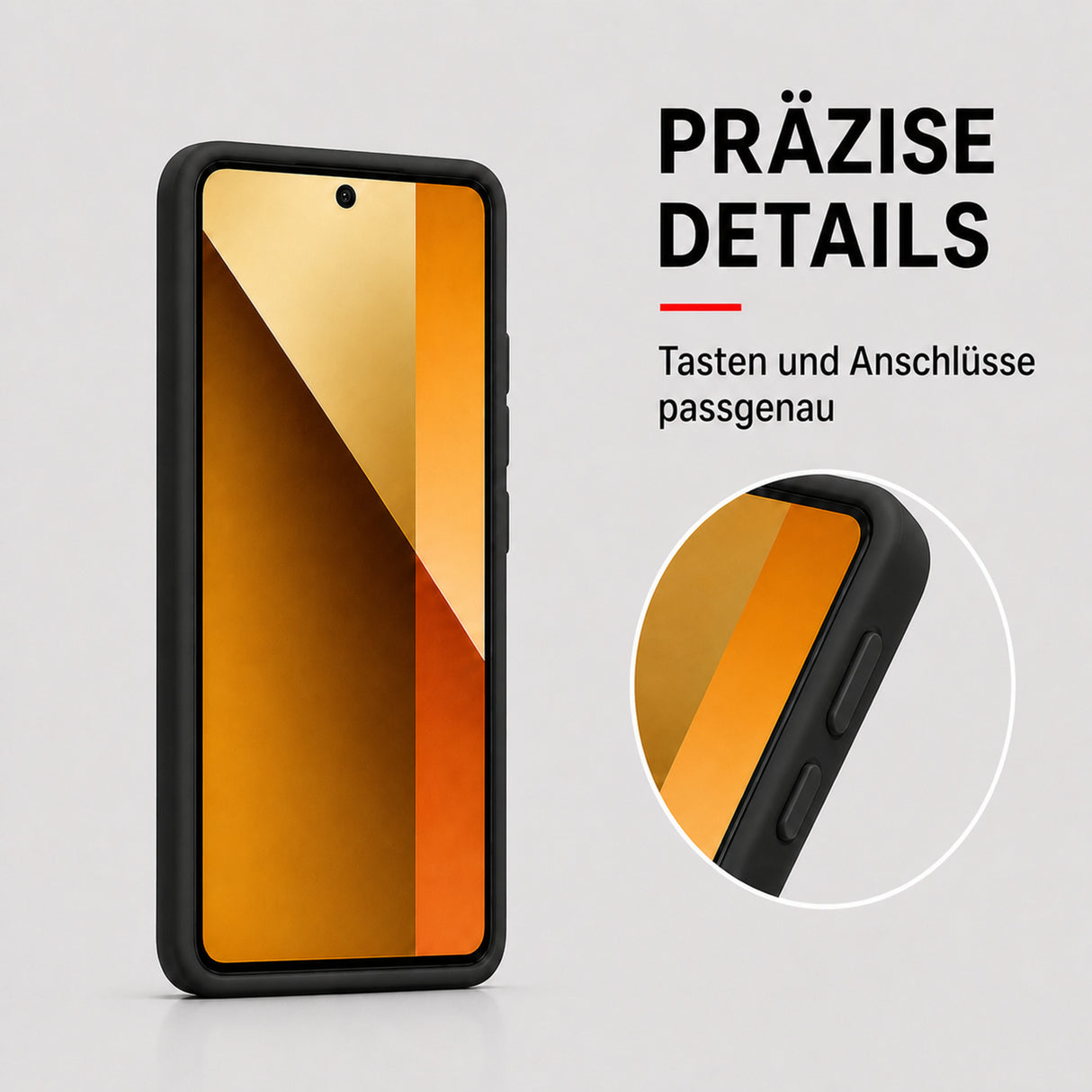 Xiaomi Redmi Note 14 5G Silicone Pro Silikon Hülle Schwarz – Detailansicht 3