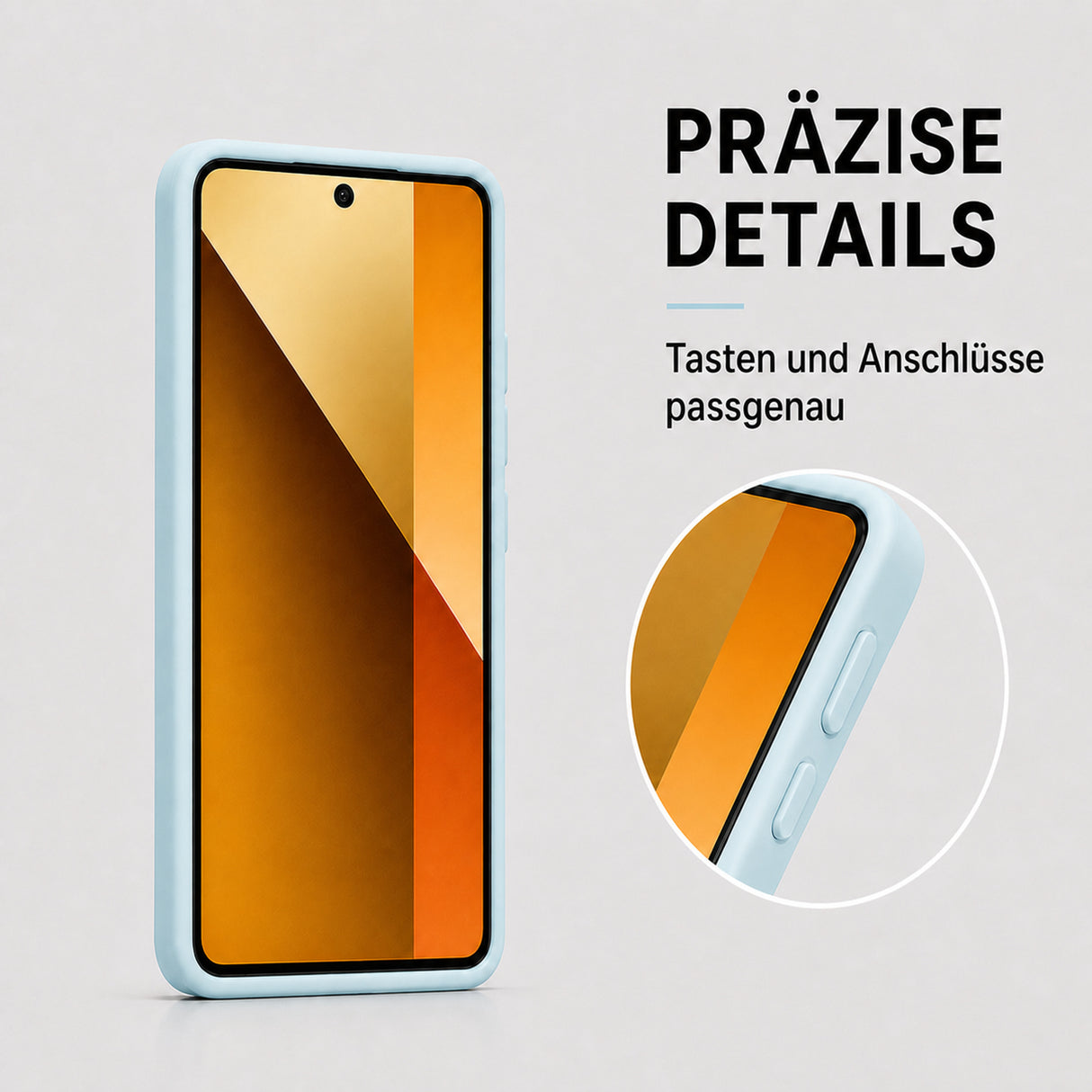 Xiaomi Redmi Note 14 5G Silicone Pro Silikon Hülle Wolkenblau – Detailansicht 3