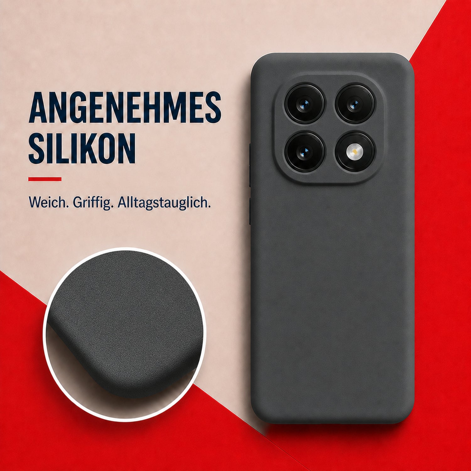 Xiaomi Redmi Note 14 Pro 5G Silicone Pro Silikon Hülle Anthrazit – Detailansicht 1