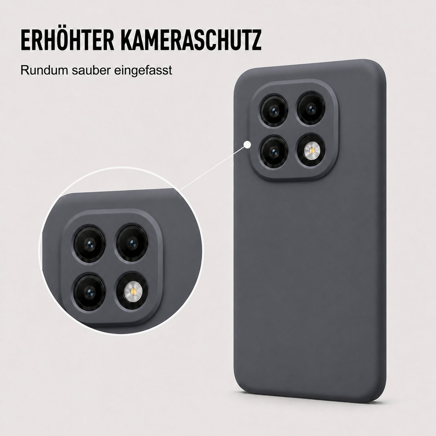 Xiaomi Redmi Note 14 Pro 5G Silicone Pro Silikon Hülle Anthrazit – Detailansicht 2