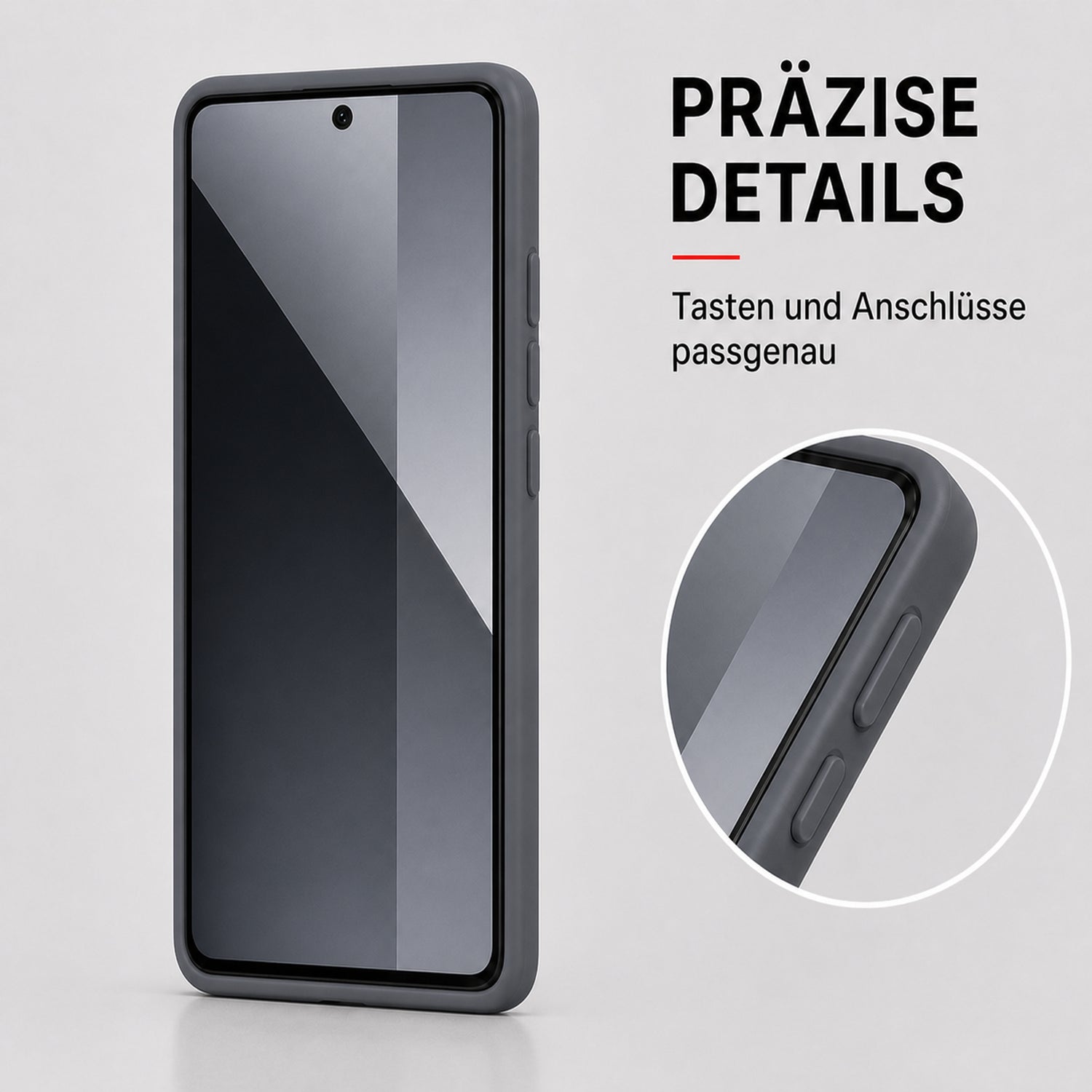 Xiaomi Redmi Note 14 Pro 5G Silicone Pro Silikon Hülle Anthrazit – Detailansicht 3