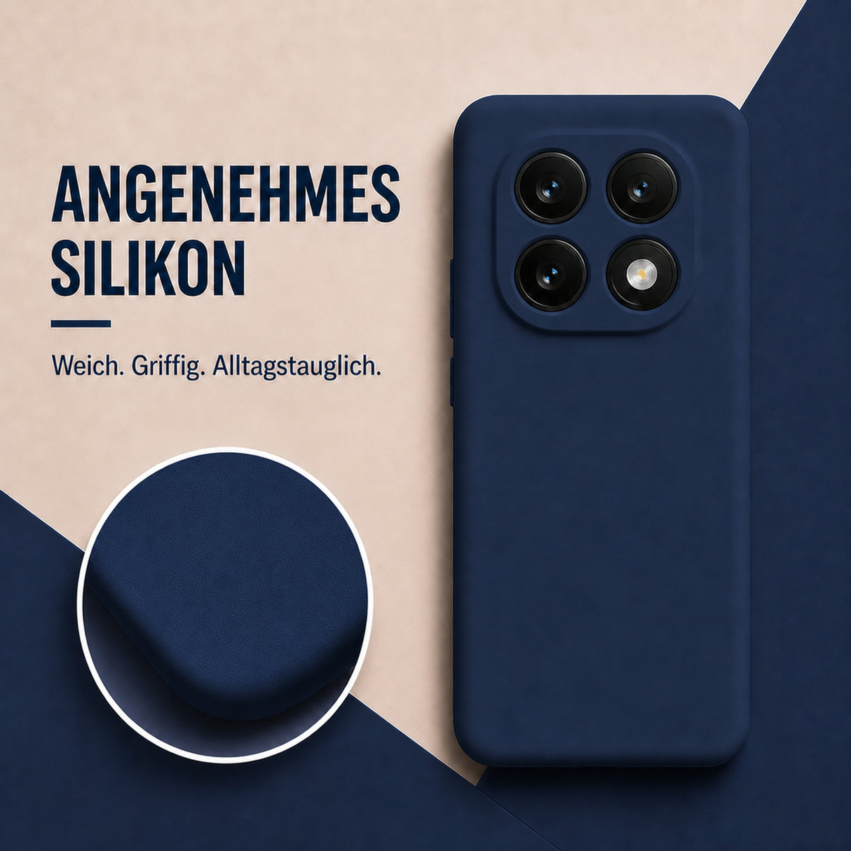 Xiaomi Redmi Note 14 Pro 5G Silicone Pro Silikon Hülle Marineblau – Detailansicht 1