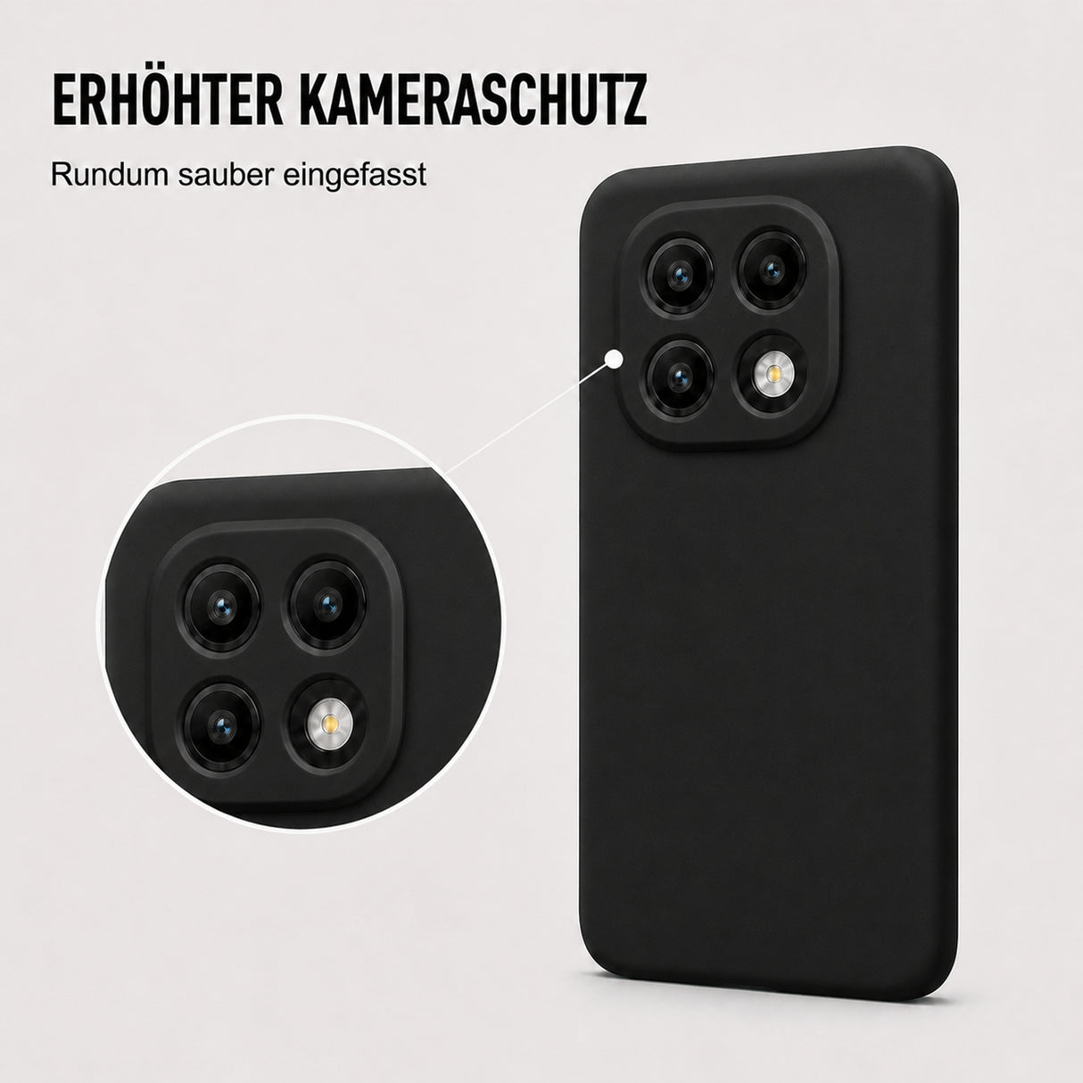 Xiaomi Redmi Note 14 Pro 5G Silicone Pro Silikon Hülle Schwarz – Detailansicht 2