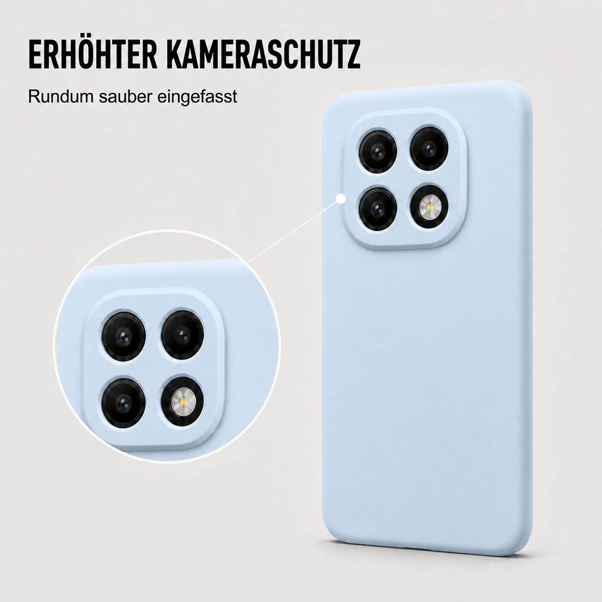 Xiaomi Redmi Note 14 Pro 5G Silicone Pro Silikon Hülle Wolkenblau – Detailansicht 2