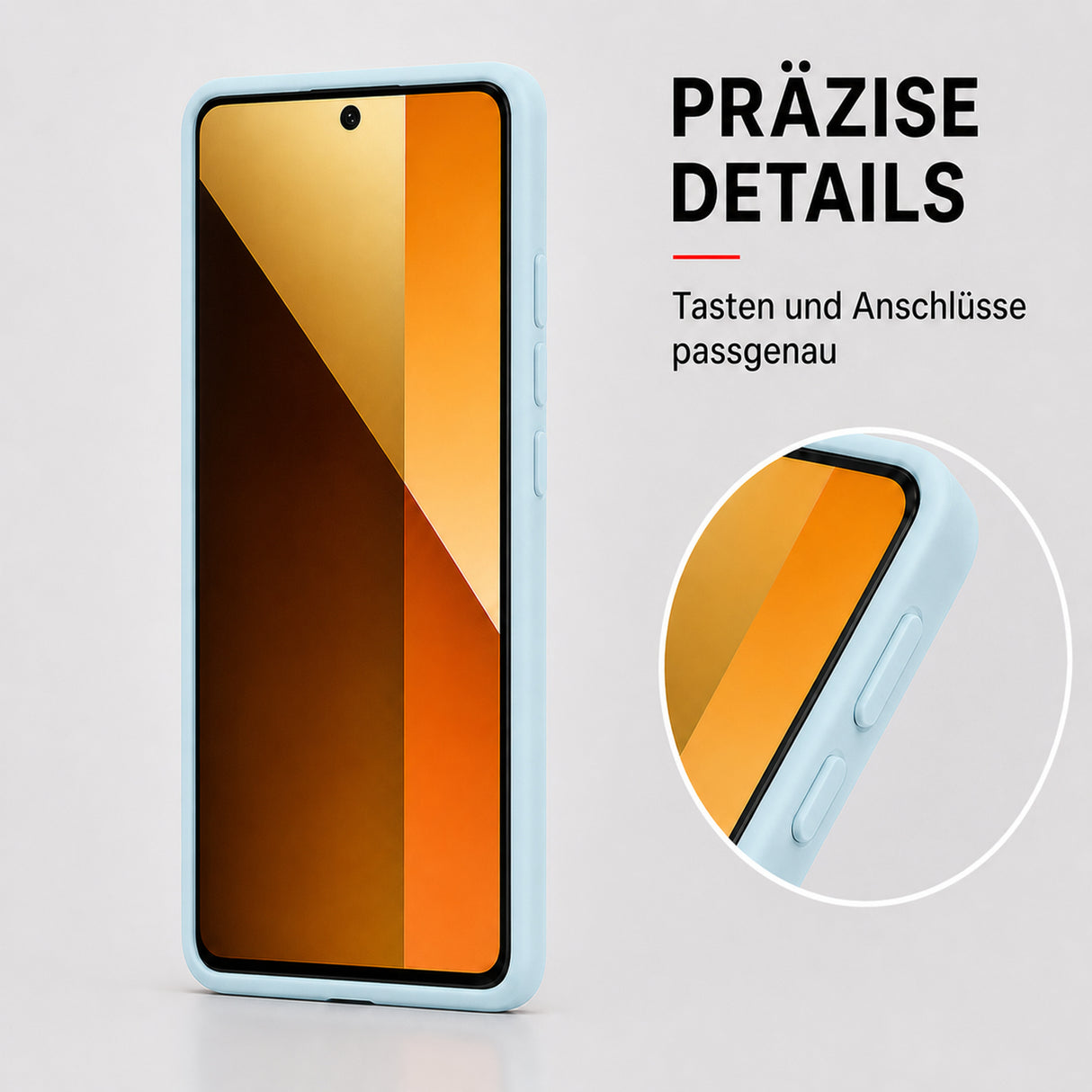 Xiaomi Redmi Note 14 Pro 5G Silicone Pro Silikon Hülle Wolkenblau – Detailansicht 3