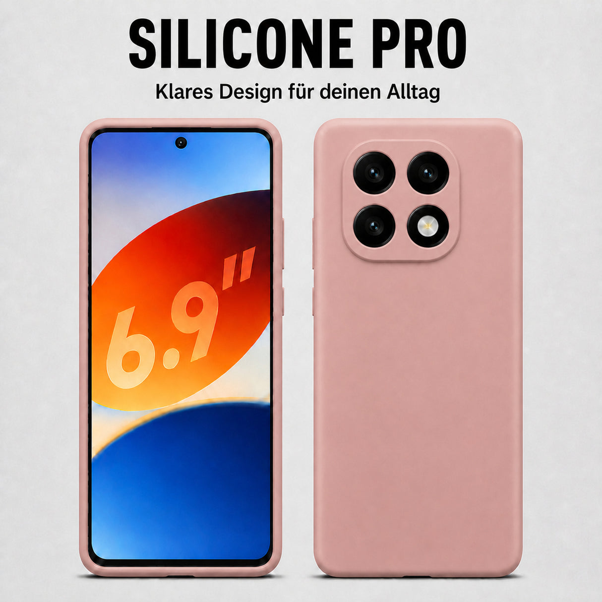 Xiaomi Redmi Note 14 Pro+ 5G Silicone Pro Silikon Hülle Altrosa – Detailansicht 5