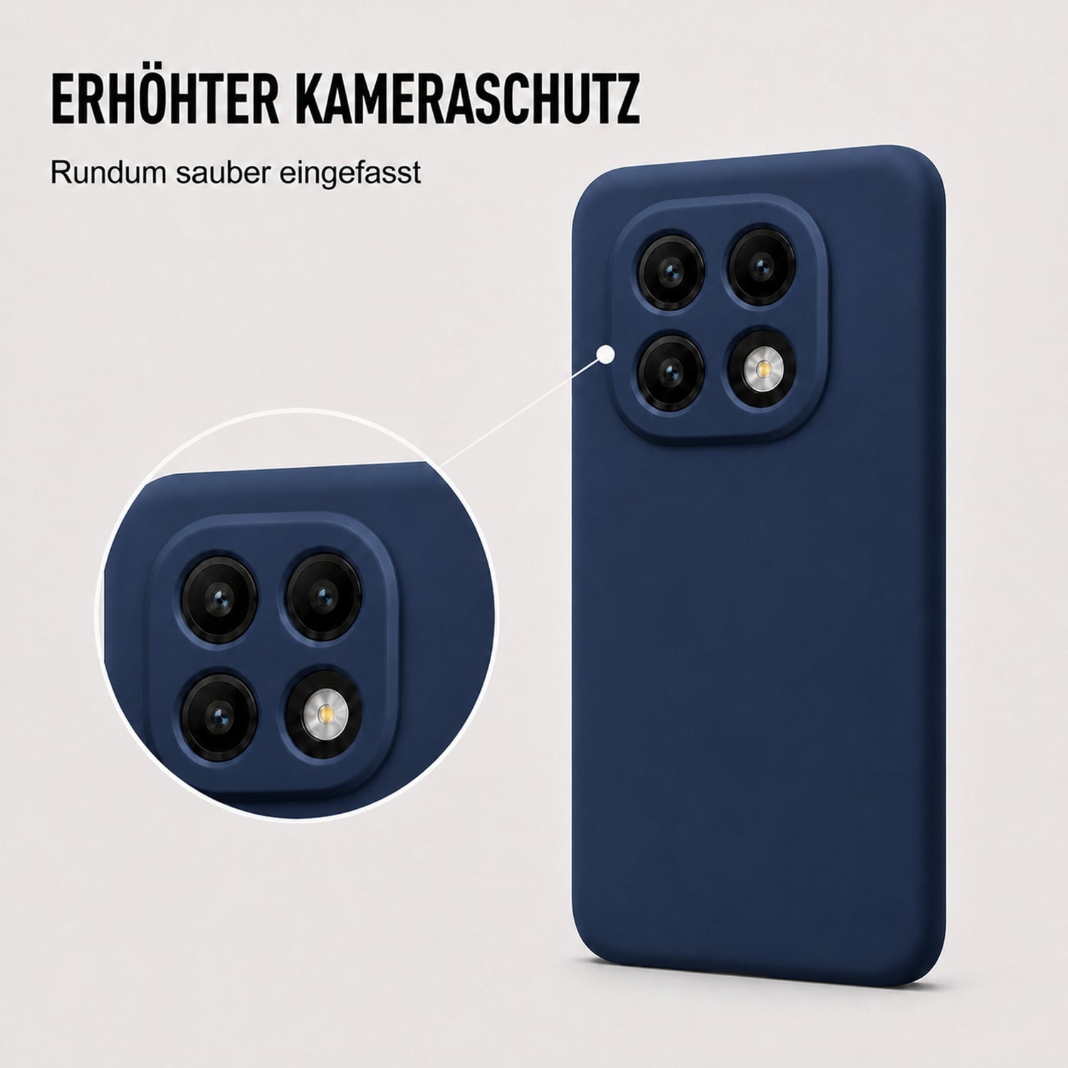 Xiaomi Redmi Note 14 Pro+ 5G Silicone Pro Silikon Hülle Marineblau – Detailansicht 2
