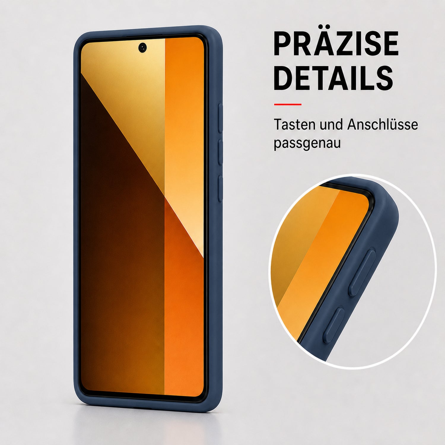 Xiaomi Redmi Note 14 Pro+ 5G Silicone Pro Silikon Hülle Marineblau – Detailansicht 3
