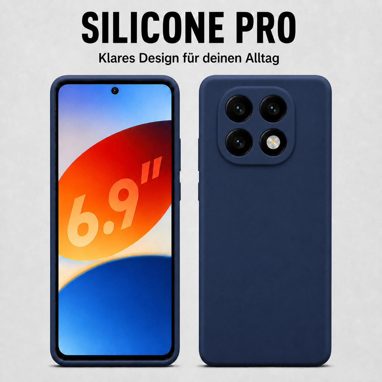 Xiaomi Redmi Note 14 Pro+ 5G Silicone Pro Silikon Hülle Marineblau – Detailansicht 5