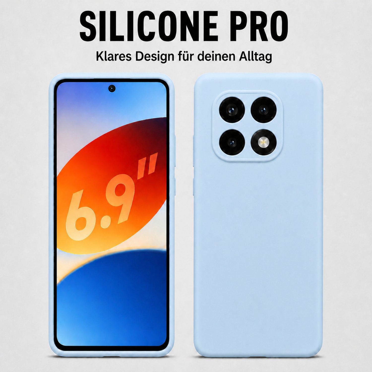 Xiaomi Redmi Note 14 Pro+ 5G Silicone Pro Silikon Hülle Wolkenblau – Detailansicht 5