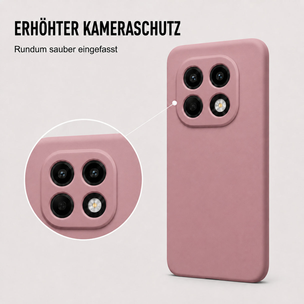 Xiaomi Redmi Note 15 4G / 5G Silicone Pro Silikon Hülle Altrosa – Detailansicht 2