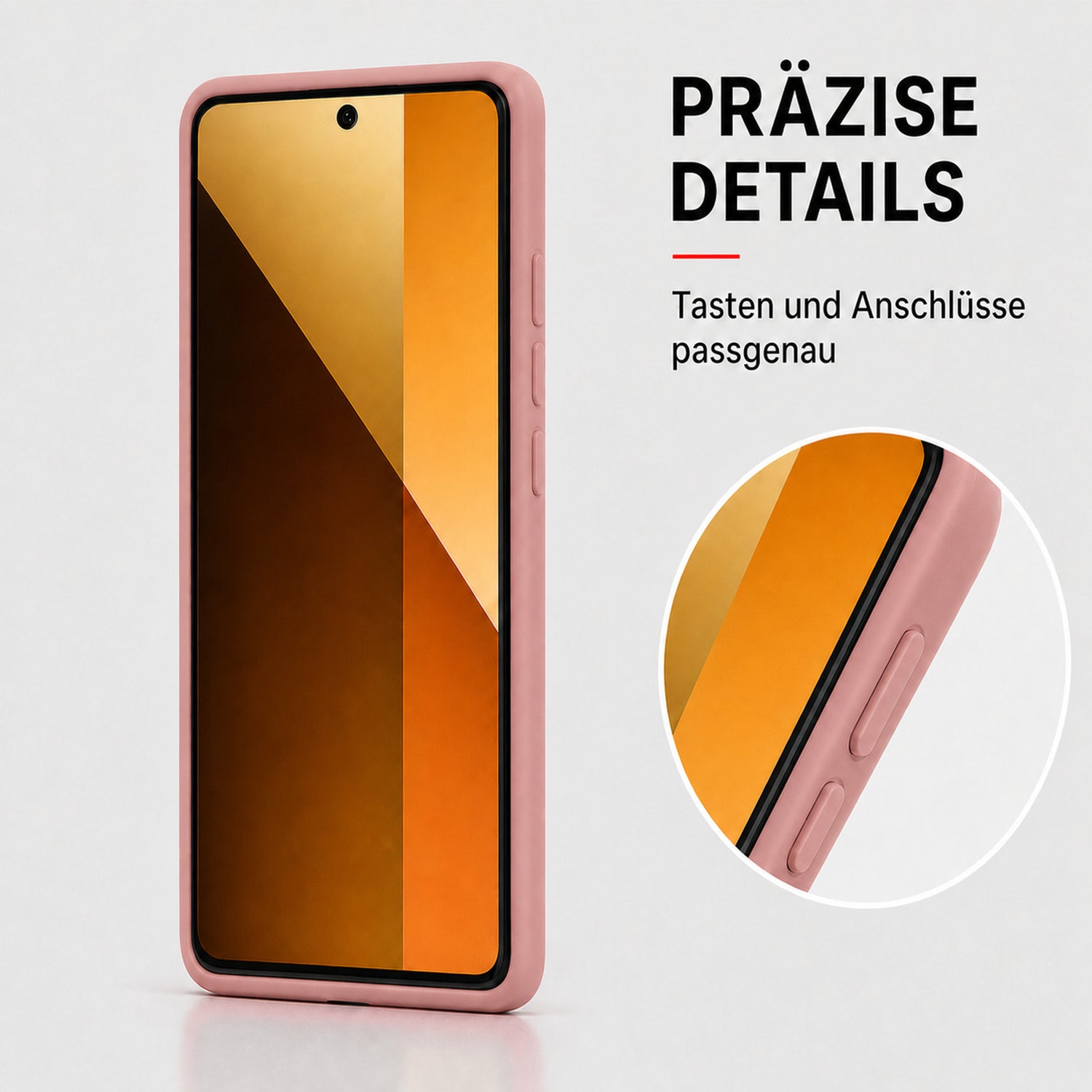 Xiaomi Redmi Note 15 4G / 5G Silicone Pro Silikon Hülle Altrosa – Detailansicht 3