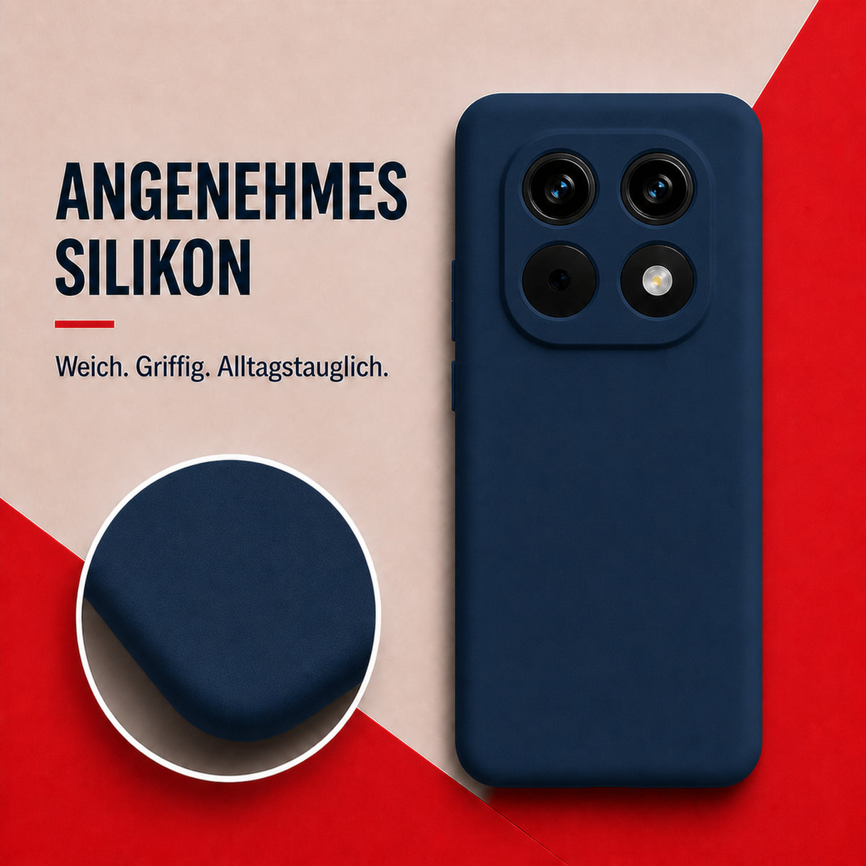Xiaomi Redmi Note 15 4G / 5G Silicone Pro Silikon Hülle Marineblau – Detailansicht 1