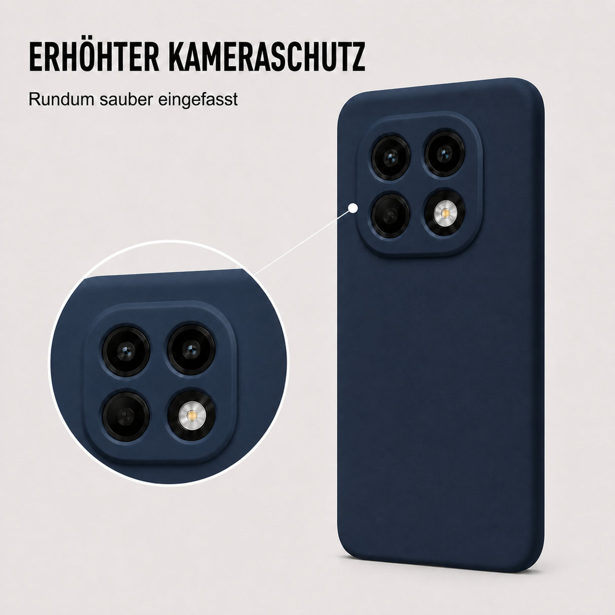 Xiaomi Redmi Note 15 4G / 5G Silicone Pro Silikon Hülle Marineblau – Detailansicht 2