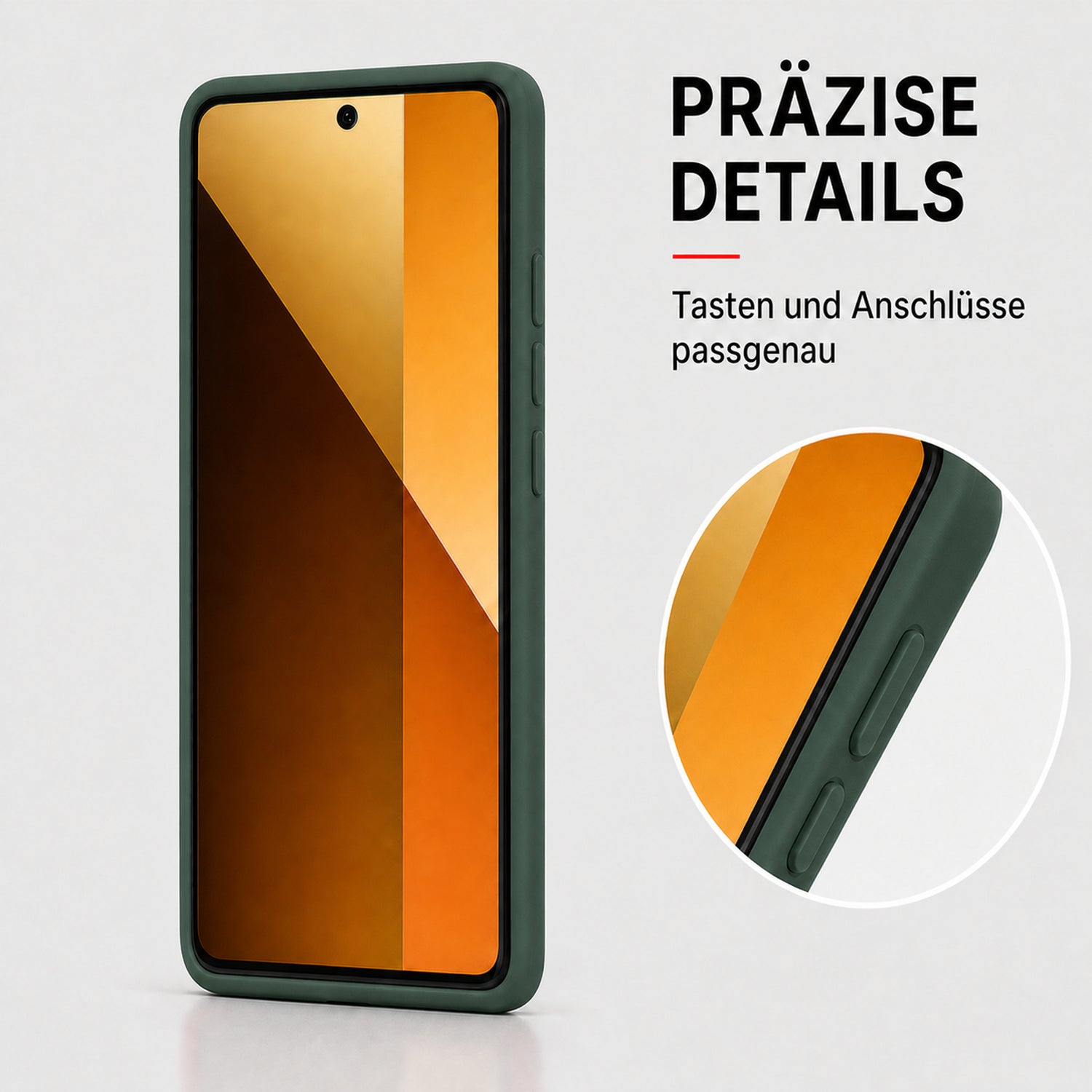 Xiaomi Redmi Note 15 4G / 5G Silicone Pro Silikon Hülle Tannengrün – Detailansicht 3