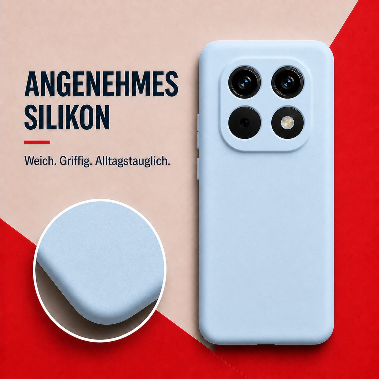 Xiaomi Redmi Note 15 4G / 5G Silicone Pro Silikon Hülle Wolkenblau – Detailansicht 1