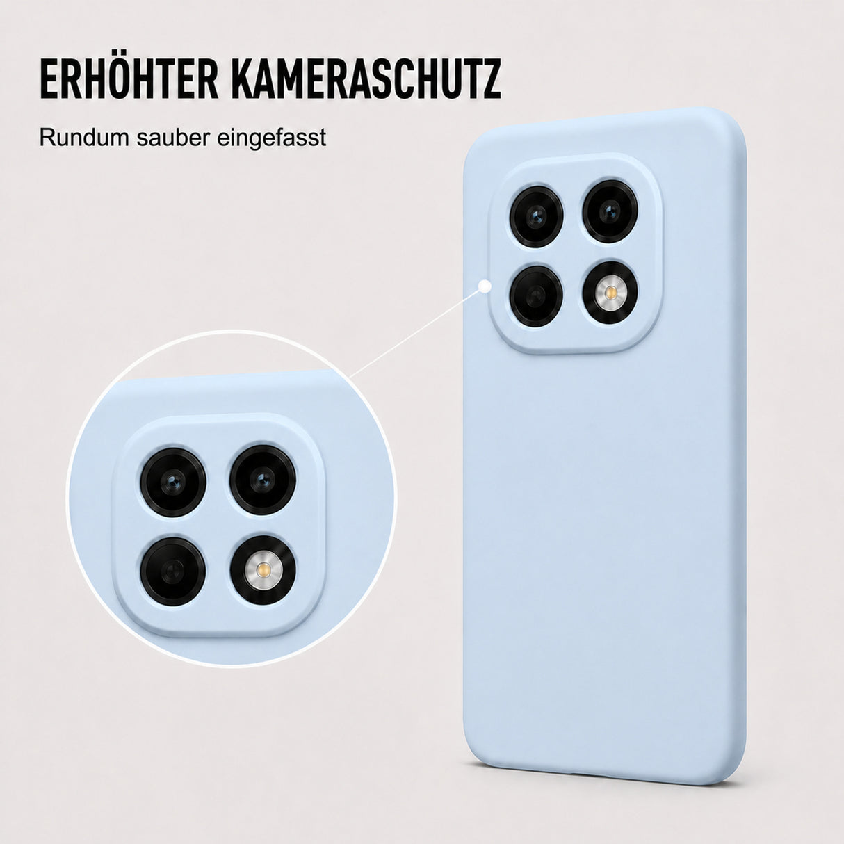 Xiaomi Redmi Note 15 4G / 5G Silicone Pro Silikon Hülle Wolkenblau – Detailansicht 2