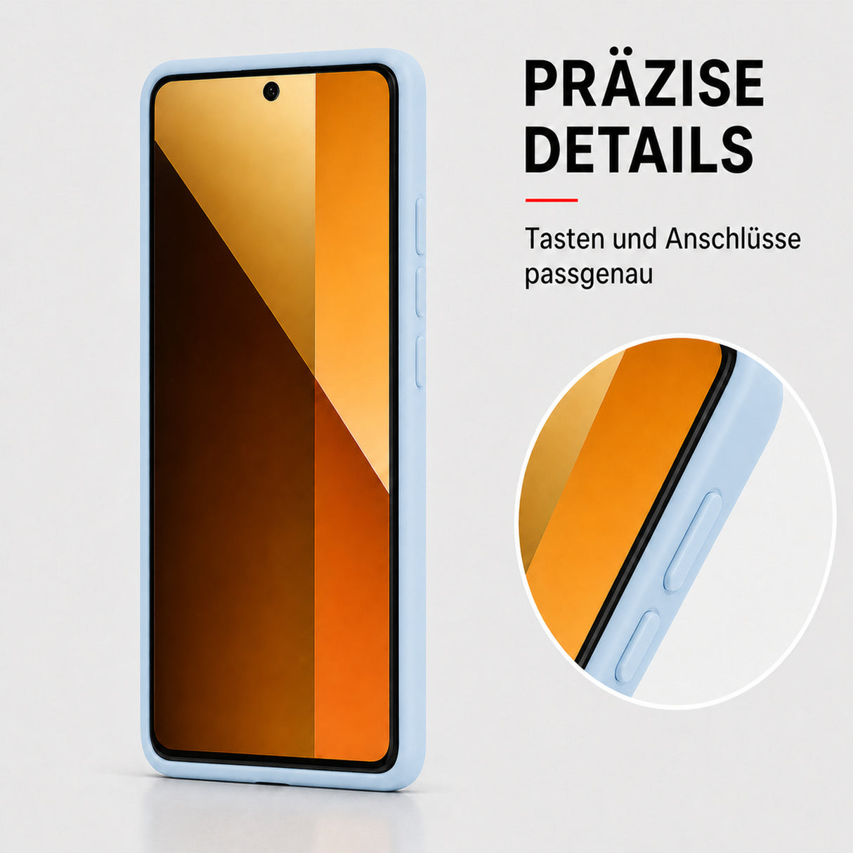 Xiaomi Redmi Note 15 4G / 5G Silicone Pro Silikon Hülle Wolkenblau – Detailansicht 3