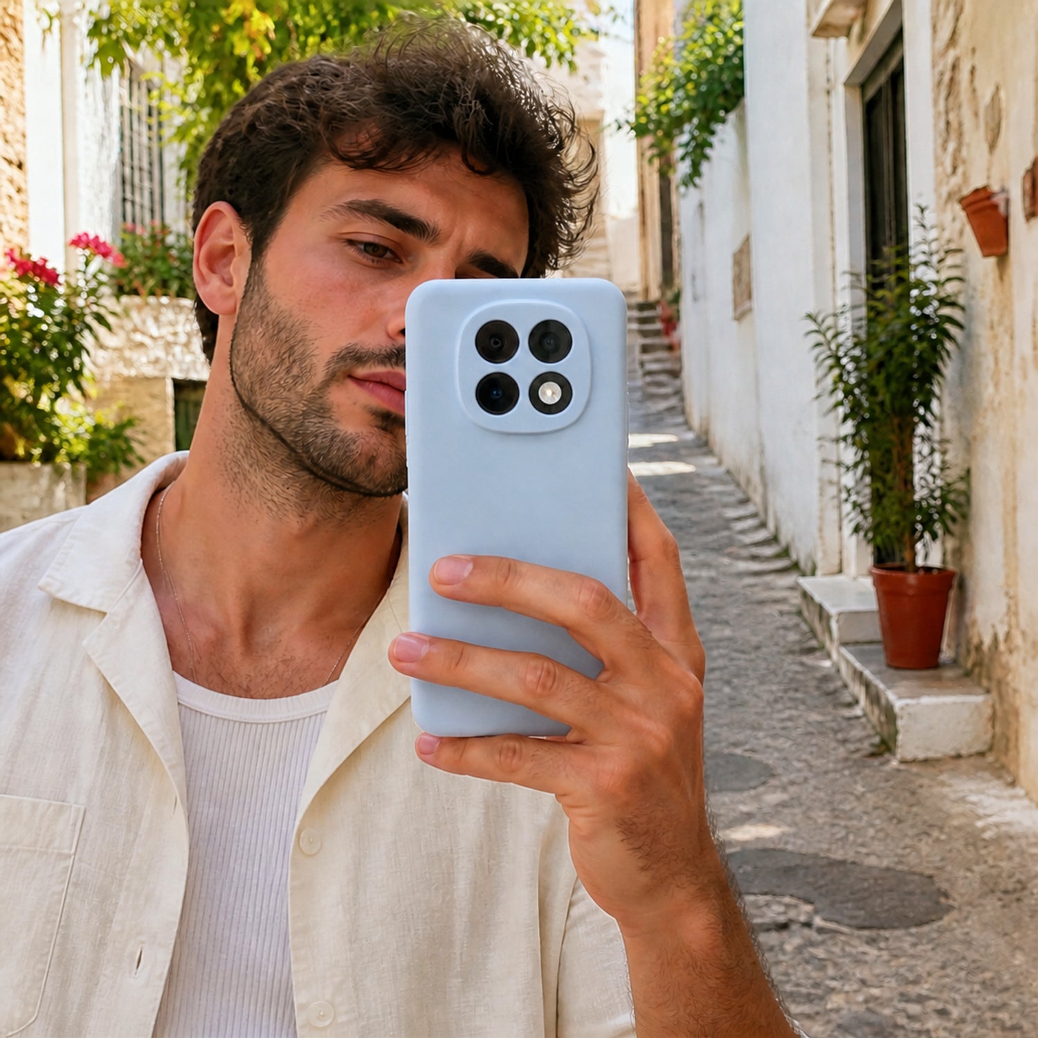 Xiaomi Redmi Note 15 4G / 5G Silicone Pro Silikon Hülle Wolkenblau – Detailansicht 6