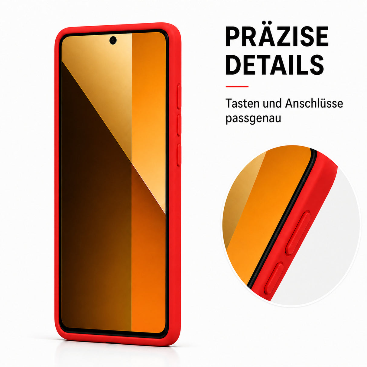 Xiaomi Redmi Note 15 Pro 4G Silicone Pro Silikon Hülle Rot – Detailansicht 3