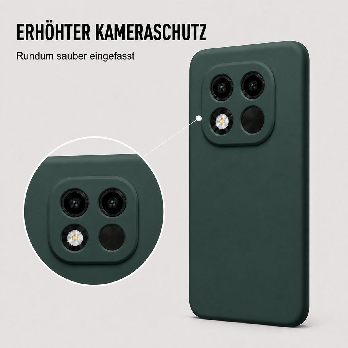 Xiaomi Redmi Note 15 Pro 4G Silicone Pro Silikon Hülle Tannengrün – Detailansicht 2