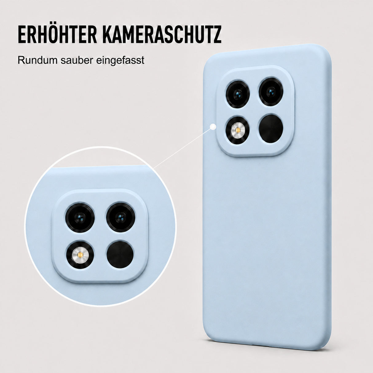 Xiaomi Redmi Note 15 Pro 4G Silicone Pro Silikon Hülle Wolkenblau – Detailansicht 2