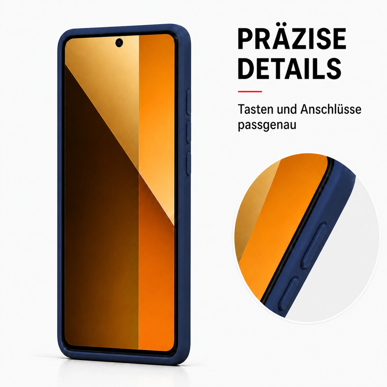 Xiaomi Redmi Note 15 Pro 5G Silicone Pro Silikon Hülle Marineblau – Detailansicht 3