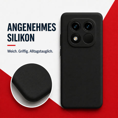 Xiaomi Redmi Note 15 Pro 5G Silicone Pro Silikon Hülle Schwarz – Detailansicht 1