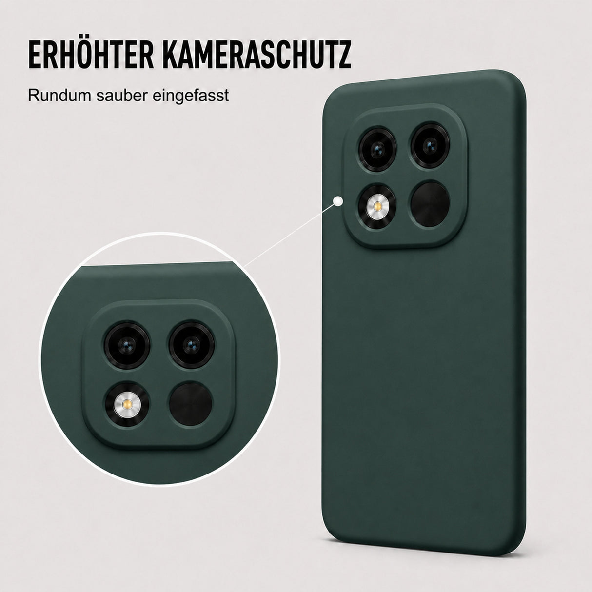 Xiaomi Redmi Note 15 Pro 5G Silicone Pro Silikon Hülle Tannengrün – Detailansicht 2