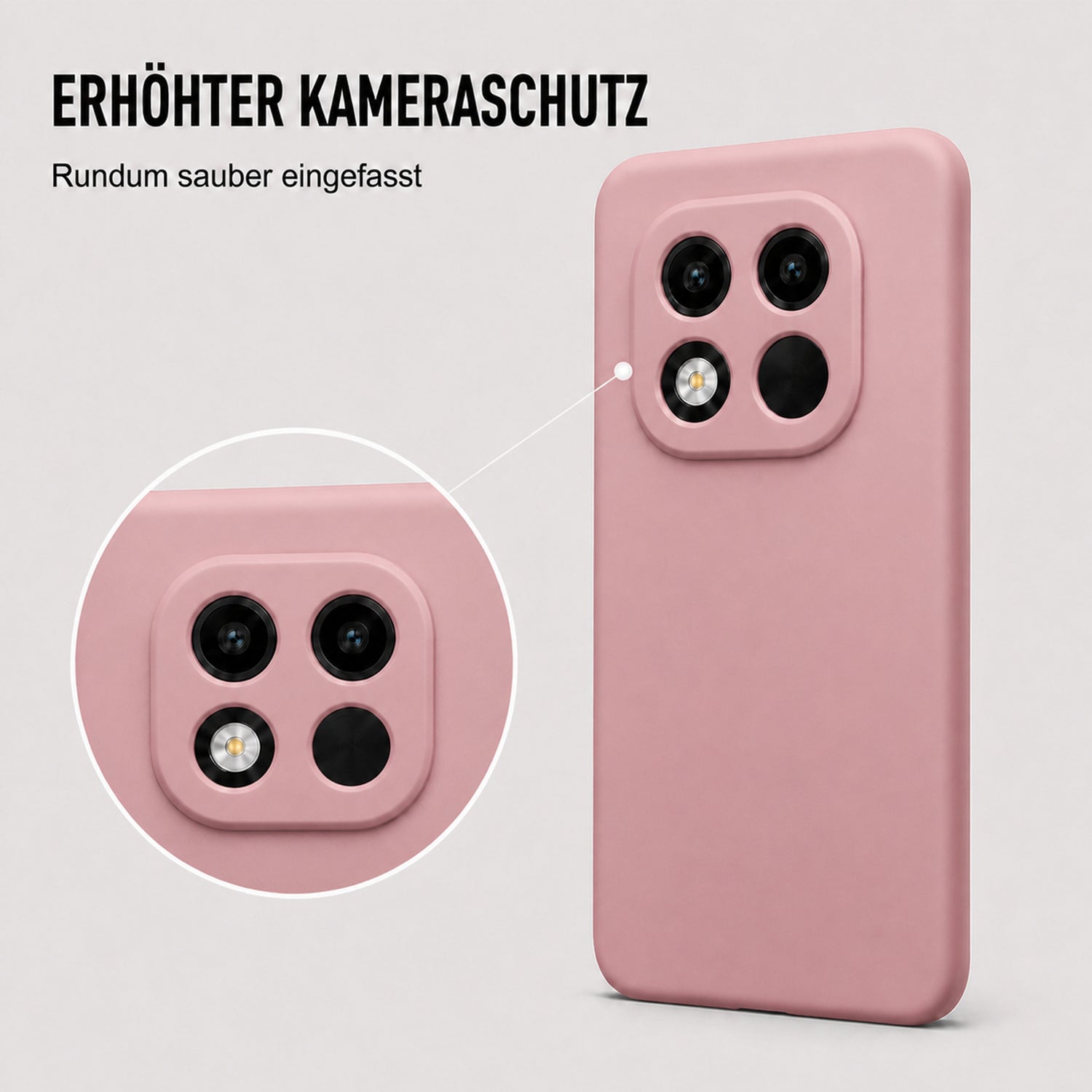 Xiaomi Redmi Note 15 Pro+ 5G Silicone Pro Silikon Hülle Altrosa – Detailansicht 2