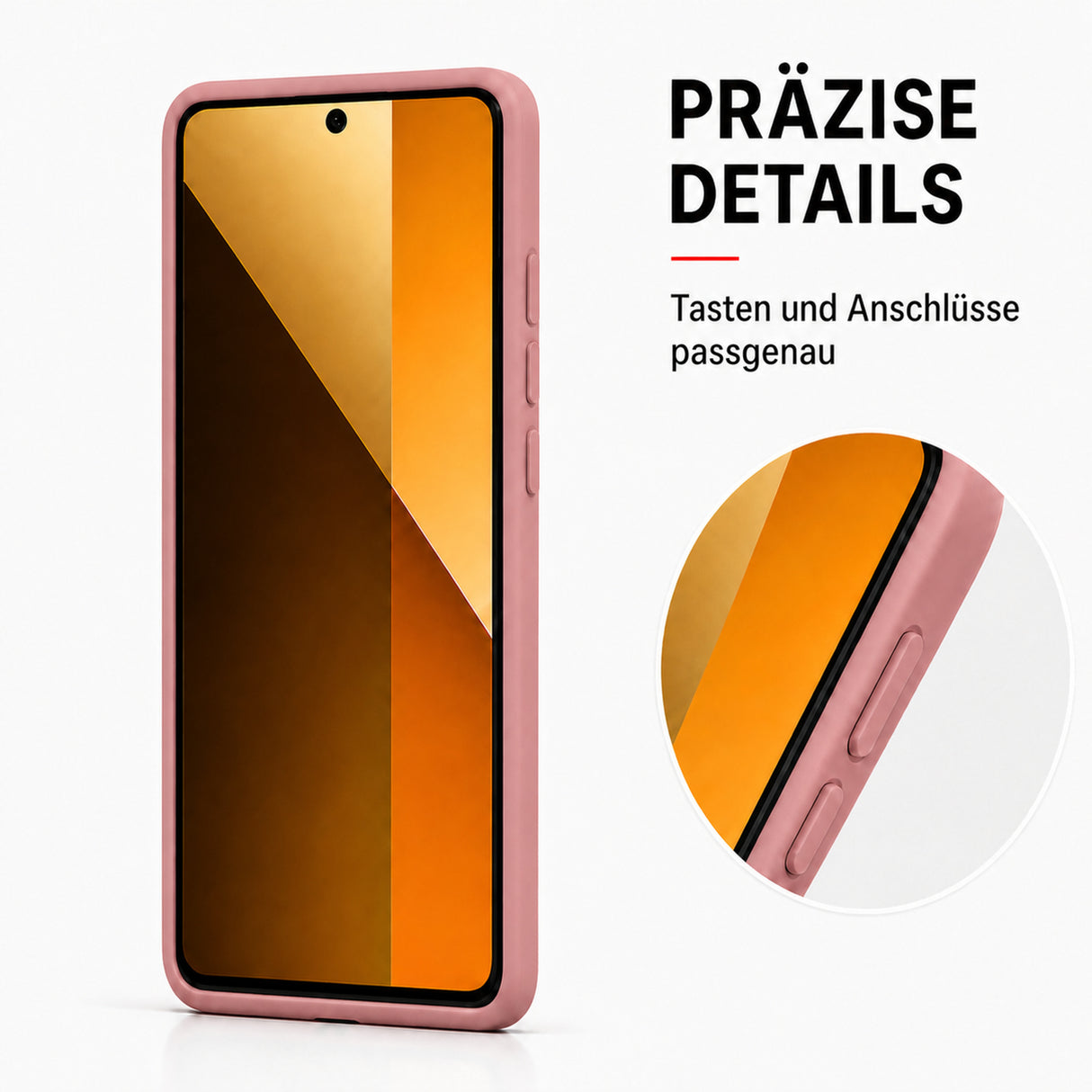 Xiaomi Redmi Note 15 Pro+ 5G Silicone Pro Silikon Hülle Altrosa – Detailansicht 3