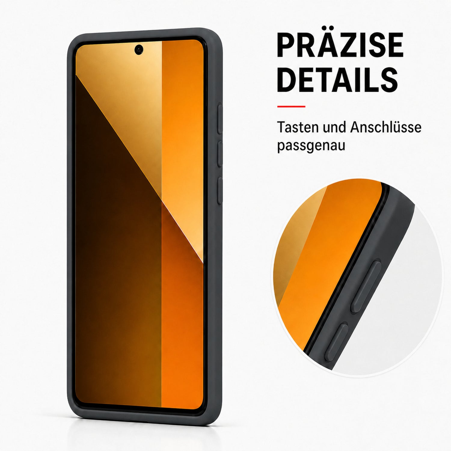 Xiaomi Redmi Note 15 Pro+ 5G Silicone Pro Silikon Hülle Anthrazit – Detailansicht 3