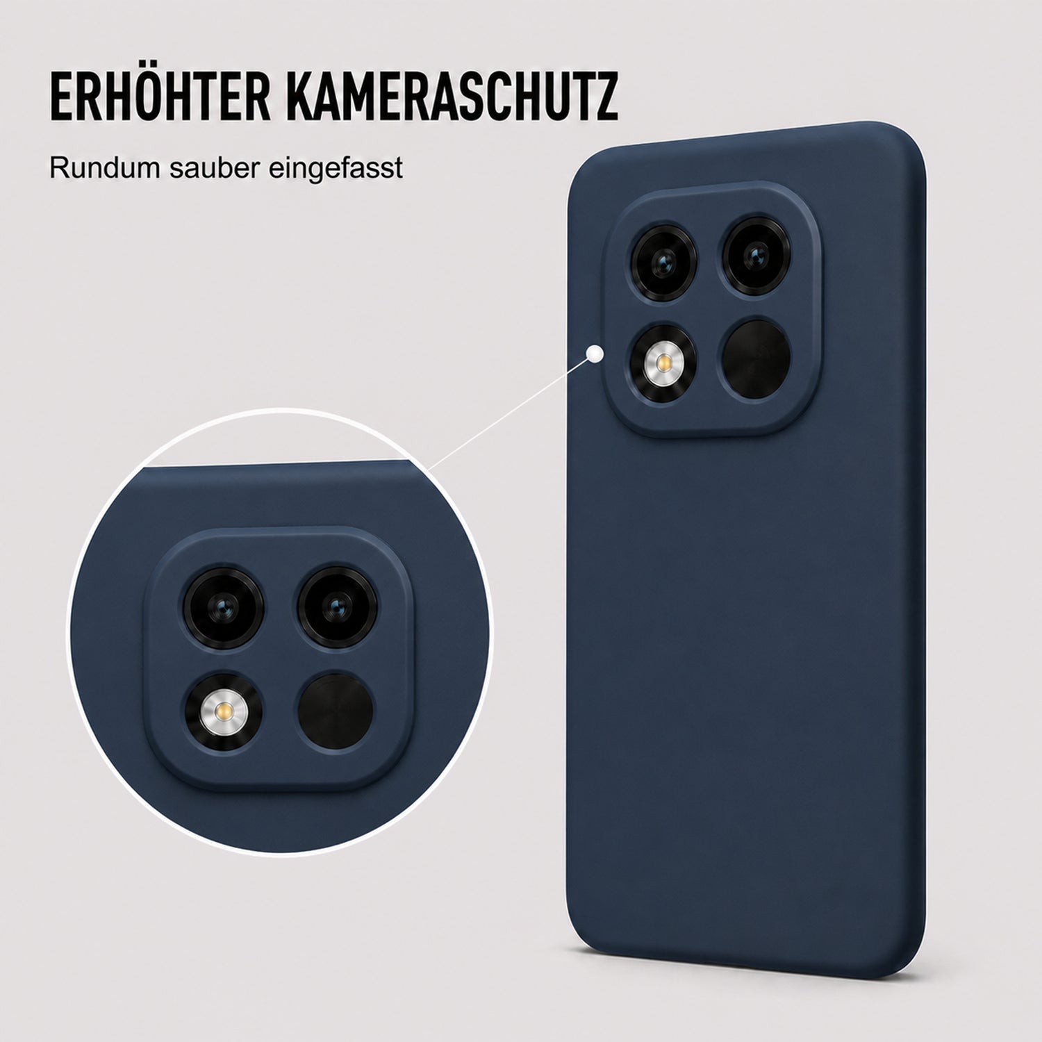 Xiaomi Redmi Note 15 Pro+ 5G Silicone Pro Silikon Hülle Marineblau – Detailansicht 2