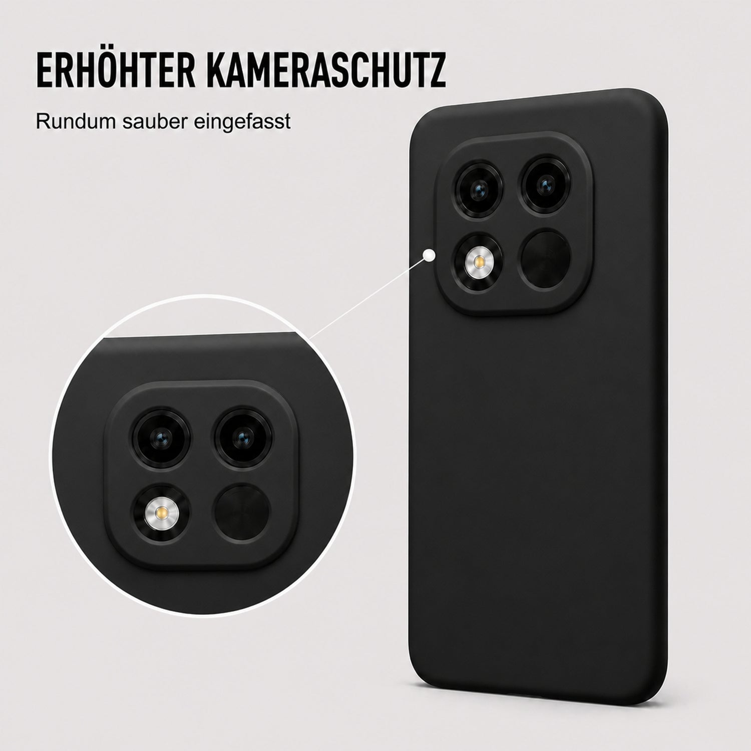 Xiaomi Redmi Note 15 Pro+ 5G Silicone Pro Silikon Hülle Schwarz – Detailansicht 2