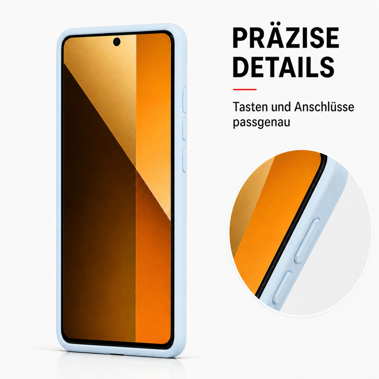Xiaomi Redmi Note 15 Pro+ 5G Silicone Pro Silikon Hülle Wolkenblau – Detailansicht 3