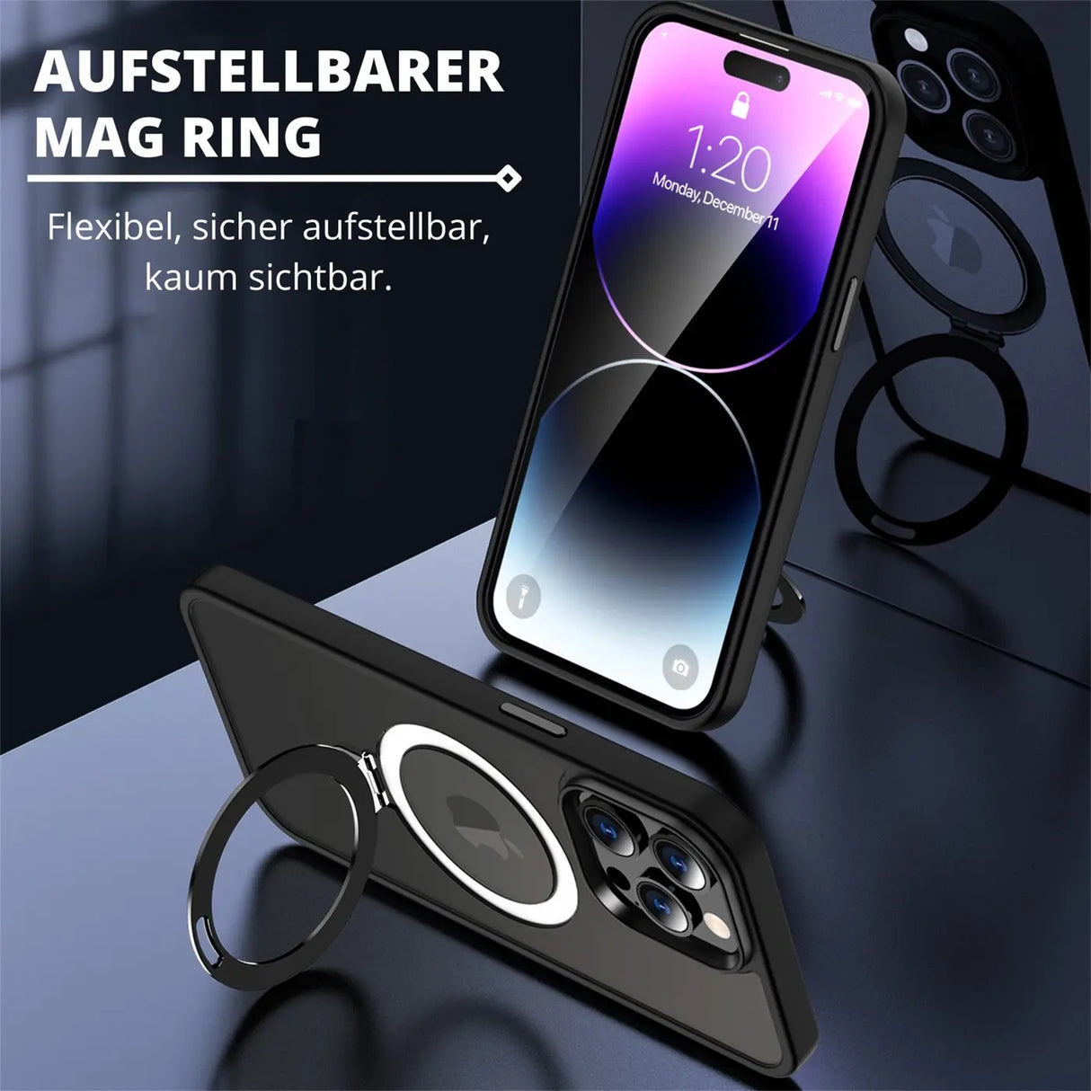 Funktionale und schützende MagSafe Hülle für iPhone 13 / 14 in Schwarz