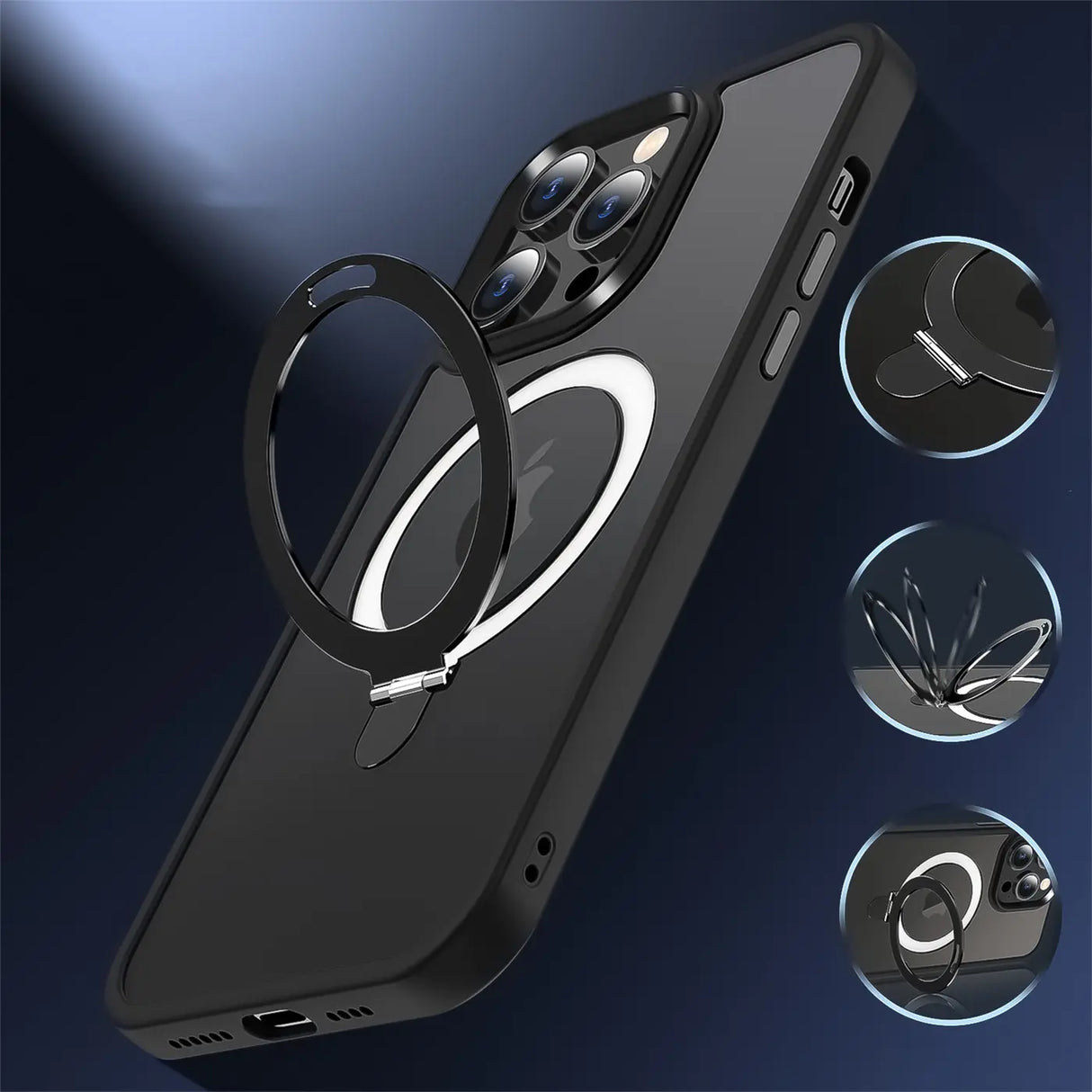 Funktionale und schützende MagSafe Hülle für iPhone 13 / 14 in Schwarz