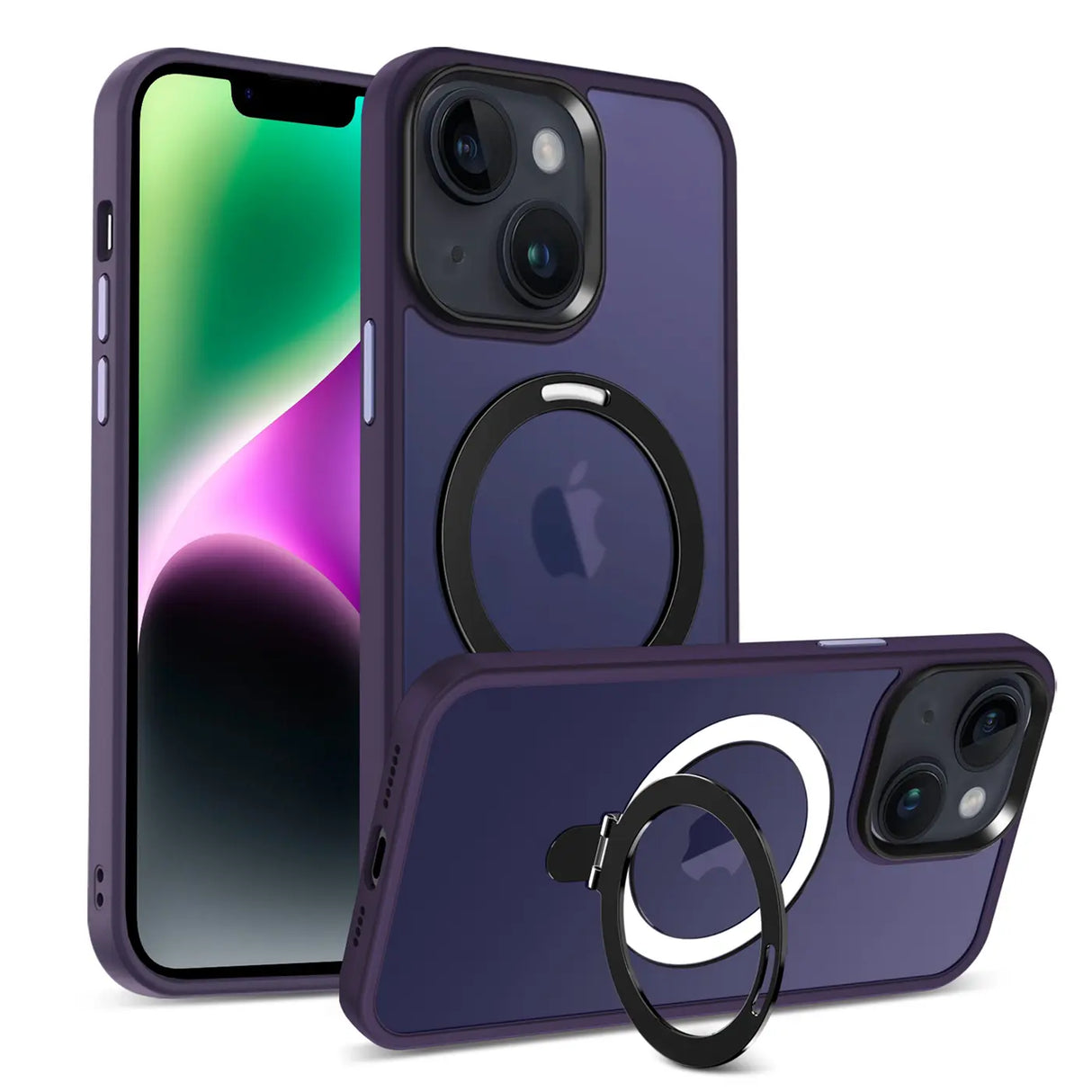Funktionale und schützende MagSafe Hülle für iPhone 13 / 14 in Violett
