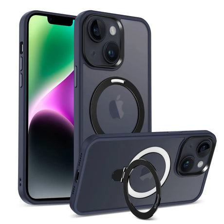 Funktionale und schützende MagSafe Hülle für iPhone 15 in Dunkelblau