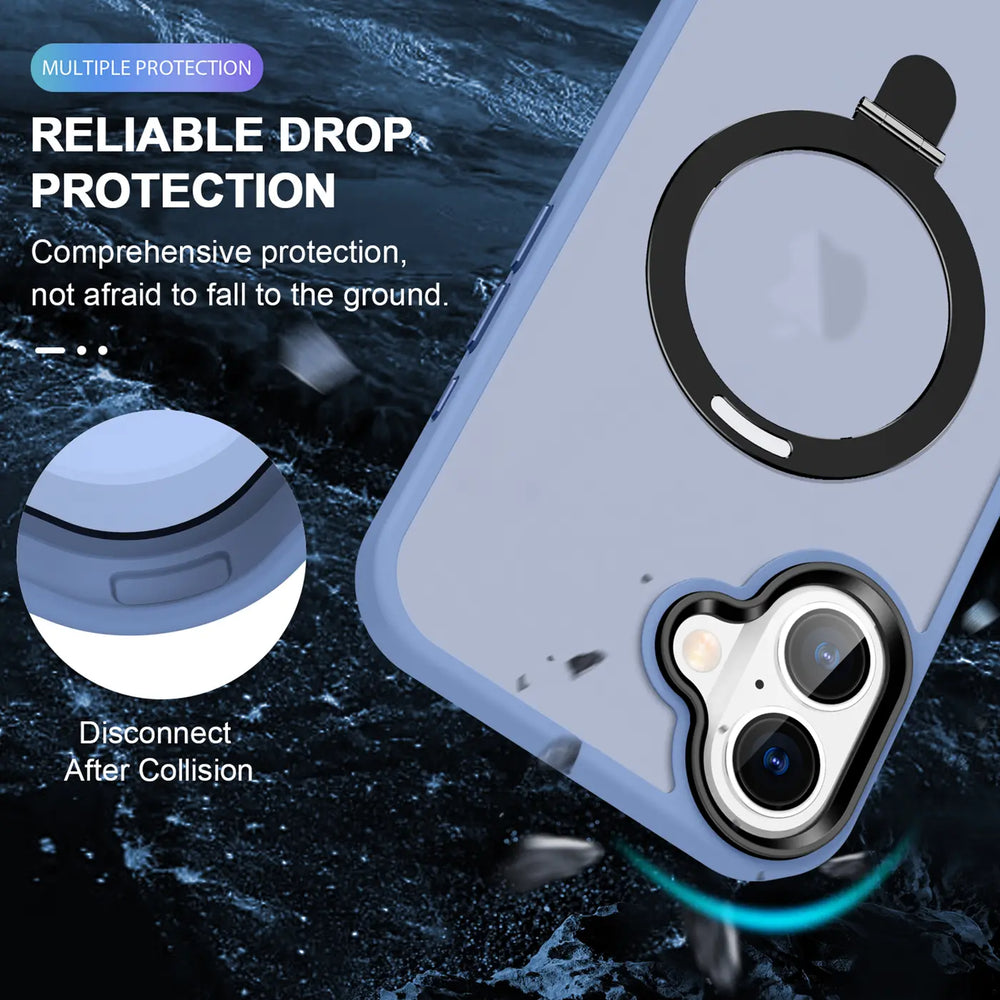 Hülle für iPhone 16 Plus, lila, Kunststoff, Rückansicht, MagSafe-Ring.