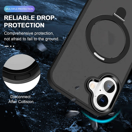 Funktionale und schützende MagSafe Hülle für iPhone 16 Plus in Schwarz